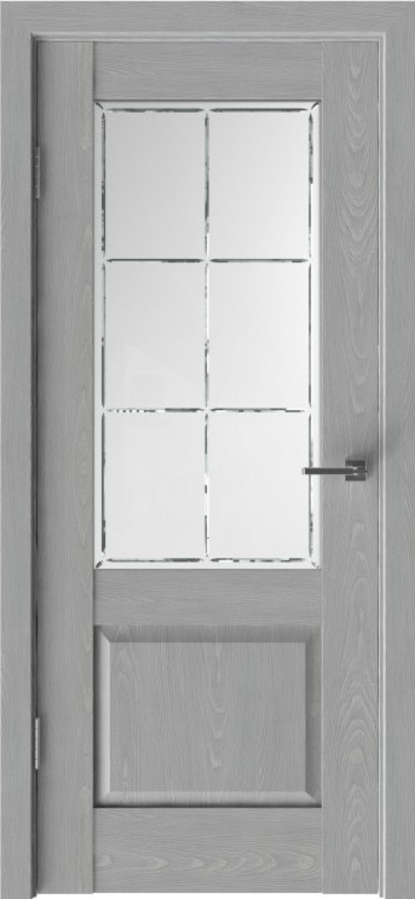 Белорусская дверь БАДЕН 2 светло-серый стекло №33 - RAL 7047