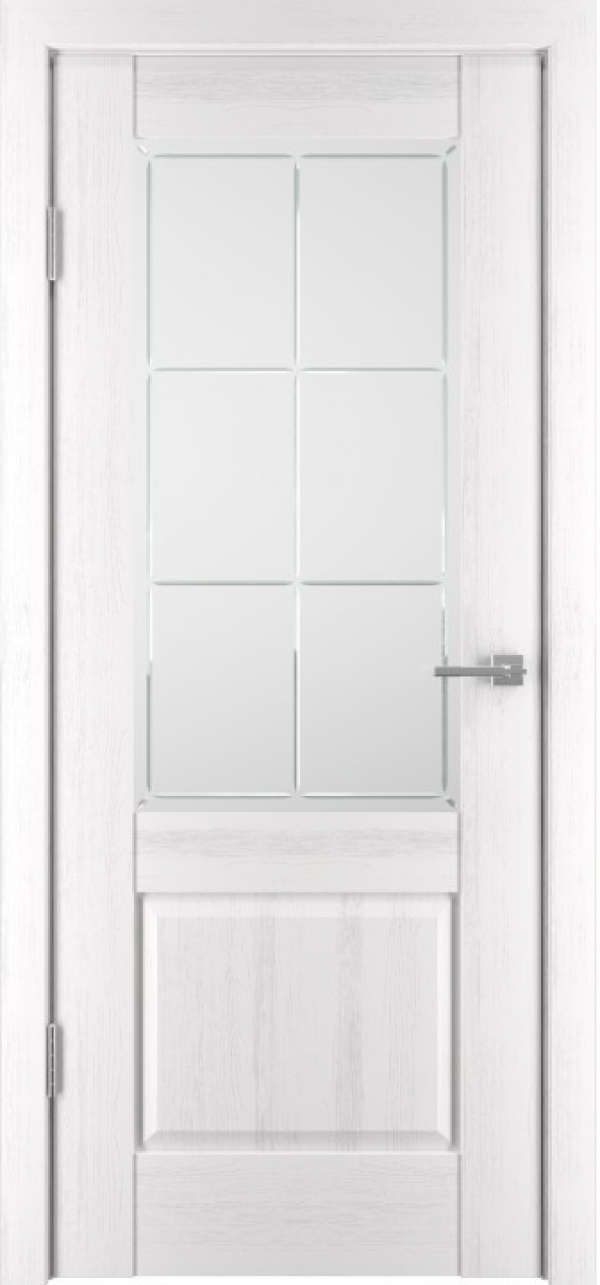 Белорусская дверь БАДЕН 2 белый стекло №33 - RAL 9003