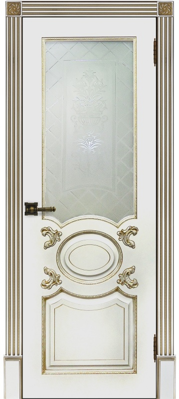Дверь Аристократ Эмаль белая стекло