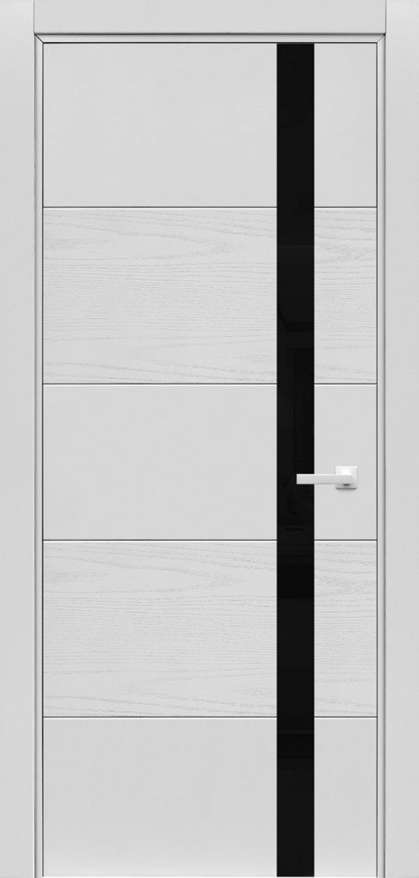 Дверь S1 эко декор белая Lacobel черное