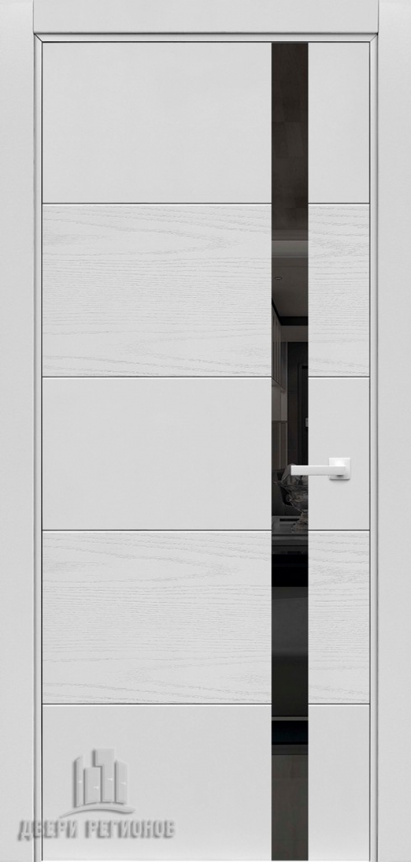 Дверь S1 эко декор белая Зеркало графит