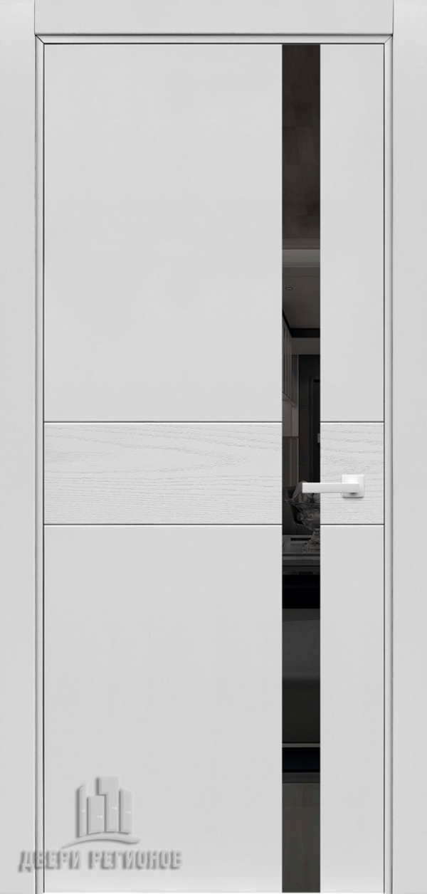 Дверь S2 эко декор белая Lacobel зеркало графит
