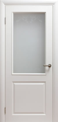 Дверь Соленто 2 RAL 9010 стекло песок