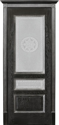 Вена чёрное серебро тон 21 стекло версачи, наличник канелюр, подпятник, розетка, карниз.