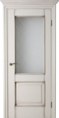 Дверь Соленто 2 эмаль и патина стекло гравировка