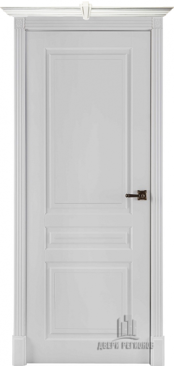 Межкомнатная дверь Турин белая эмаль и карниз