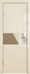 Межкомнатная дверь 501 ваниль глянец зеркало бронза