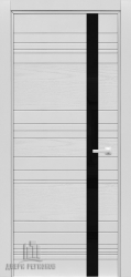 Дверь S3 эко декор белая Lacobel черное