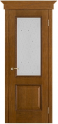 Дверь Вист Шервуд античный дуб (тон 14) стекло Роса