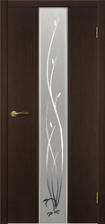 Двери Матадор Астра венге, зеркало, с элементами художественной пескоструйной обработки