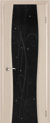 Двери Регионов Диамант 2 белённый дуб чёрный триплекс рисунок Космос