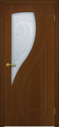 Ярославские двери Лана античный орех, стекло мателюкс с двухсторонним фьюзингом